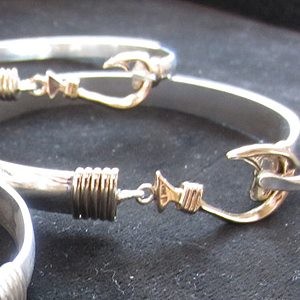 Gold & Silver Fish Hook Bracelet