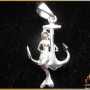 Sterling Silver Mermaid on Anchor Pendant ~ Steve's Custom Jewelers ~ Made in Port Aransas, Texas.