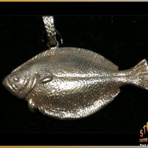 14K Gold Flounder Pendant - Steve's Custom Jewelers